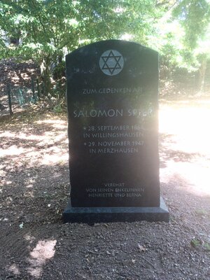 Judenfriedhof / Gedenkstein für Salomon Spier aufgestellt