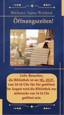 Öffnungszeiten Stadtbibliothek