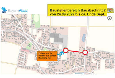 Bild der Meldung: Ausbau OD Haidlfing: ab 14.09.2022 Bauabschnitt 2 mit Kreuzung Tafernstraße/Seer Straße