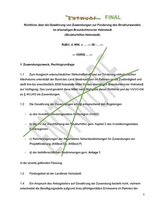 Startschuss für 90 Millionen Strukturfördermittel - Die finale Förderrichtlinie ist veröffentlicht (Bild: Wirtschaftsregion Helmstedt GmbH)