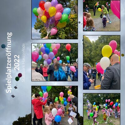 +++ Farbenfrohe Luftballons und fröhliche Kinder - Spielplatz im Stadtpark Harzgerode am 15.09.2022 eröffnet +++