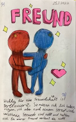 Freundschaft - ein wichtiges Thema im Religionsunterricht der 5. Klasse (Bild vergrößern)