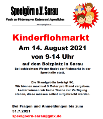 Kinderflohmarkt am 14. August 2021 (Bild vergrößern)