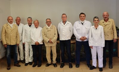 Wolfgang Kleffner, Manfred Pauly, Matthias Ackermann, Anton Dicke, Günter Stöwer, Dieter Haferkorn, Stefan Sauerwald, Petra Ackermann und Elmar Schulte (von links).