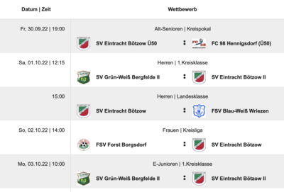 Alle Spiele auf einen Blick (Bild vergr&ouml;&szlig;ern)