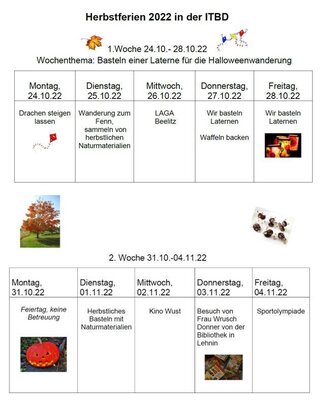 ​​​​​​​Herbstferienprogramm der Integrierten Tagesbetreuung Damsdorf