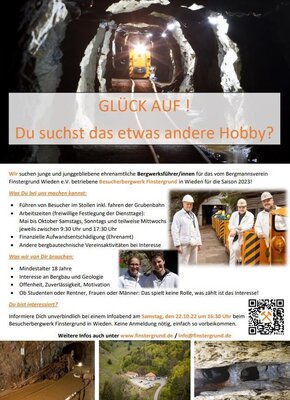 Flyer Werbung neue Bergwerksführer/innen