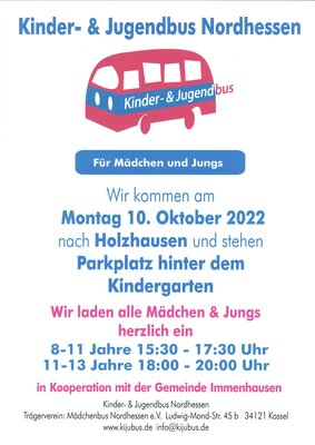 Plakat Kinder- und Jugendbus Nordhessen (Bild vergr&ouml;&szlig;ern)