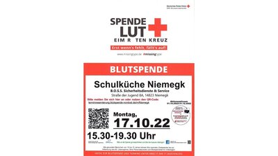 DRK Blutspendedienste: Blutspendenaktion am 17.10.2022 in Niemegk