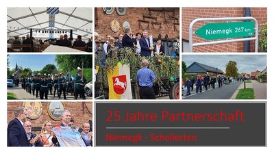 Fotocollage 25 Jahre Partnerschaft mit versch. Fotos der Feier Quelle: Amt Niemegk