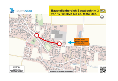Foto zur Meldung: Ausbau OD Haidlfing: am 17.10.2022 beginnt Bauabschnitt 3 - Sperrung jetzt zwischen Einmündung Fa. Vedder und Einmündung Pfarrer-Moser-Platz