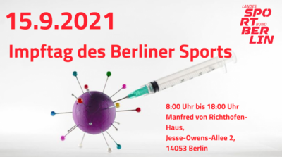 Einladung zum Impftag beim LSB Berlin am 15. September 2021 (Bild vergr&ouml;&szlig;ern)