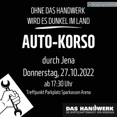 Auto-Korso am 27.10.2022 um 17:30 Uhr durch Jena (Bild vergrößern)