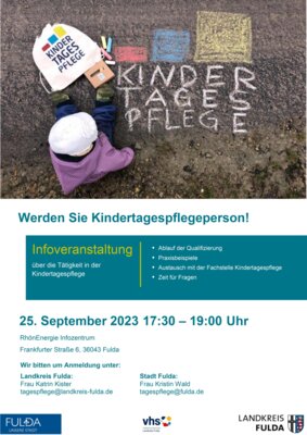 Foto zur Meldung: Werden Sie Kindertagespflegeperson - Info-Veranstaltung am 25. September 2023