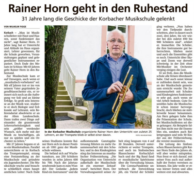 Rainer Horn geht in den Ruhestand (Bild vergrößern)