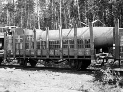 V2-Rakete auf Eisenbahnwaggon. Quelle: ©Archiv Historisch-Technisches Museum Peenemünde