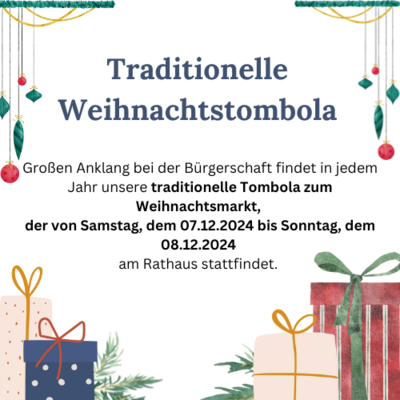 Traditionelle Tombola - Weihnachtsmarkt Rathaus (Bild vergrößern)