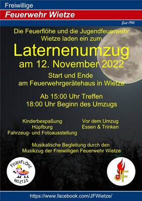 Laternenumzug in Wietze am 12.11.2022 (Bild vergrößern)