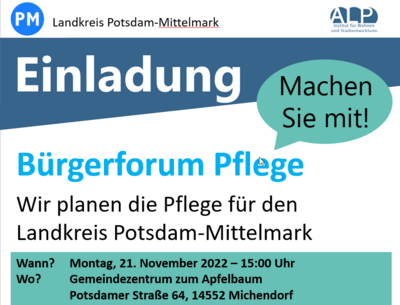Bürgerforum Pflege am 21.11. in Michendorf