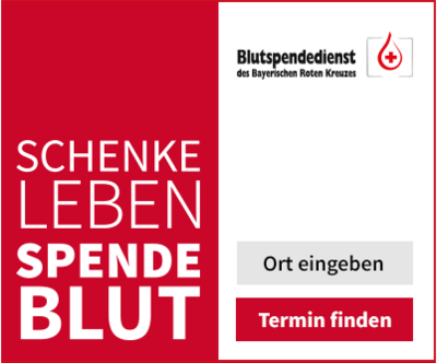 Mitteilung Blutspendedienst des Bayerischen Roten Kreuzes - Zahlreiche freie Liegen bei Blutspendeterminen (Bild vergrößern)