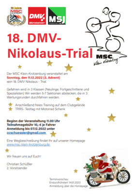 Nikolaustrial und Meisterfeier beim MSC Klein-Krotzenburg