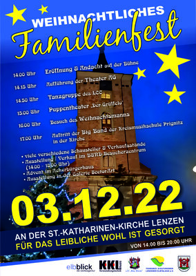 Weihnachtliches Familienfest am 03.12.2022 in Lenzen