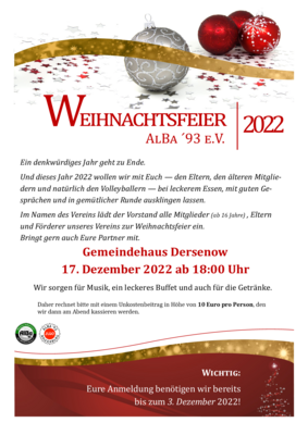 Einladung zur Weihnachtsfeier 2022