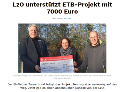 Meldung: LzO unterstützt unser Projekt mit 7.000 Euro für die neue Lichtanlage!