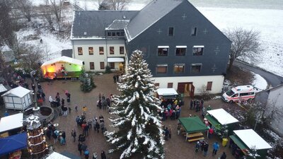 Weihnachtsmarkt Reinsdorf 2022 Luftbild (Bild vergrößern)