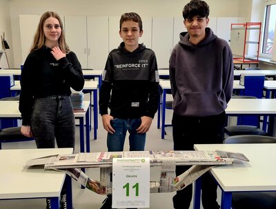 Foto zur Meldung: Techniker der Anne-Frank-Realschule wieder erfolgreich beim Brückenbau-Wettbewerb: Platz 2 und 4 belegt!