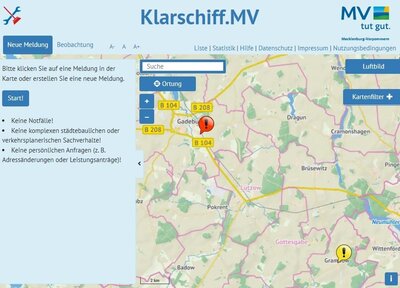Digitaler Mängelmelder Klarschiff. MV jetzt auch im Amtsbereich Lützow-Lübstorf möglich (Bild vergrößern)