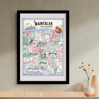 Das Städteposter „The Maintaler“ zeigt die bekanntesten Ansichten der vier Stadtteile im Stil von Saul Steinbergs „The New Yorker“ und ist in limitierter Auflage erhältlich. Foto: Privat