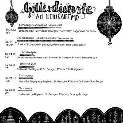 Gottesdienste an Weihnachten (Bild vergrößern)