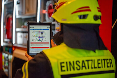 Feuerwehr nutzt Tablet-PC im Einsatz (Bild vergrößern)