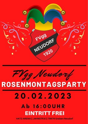 Rosenmontagsparty bei der FVgg Neudorf