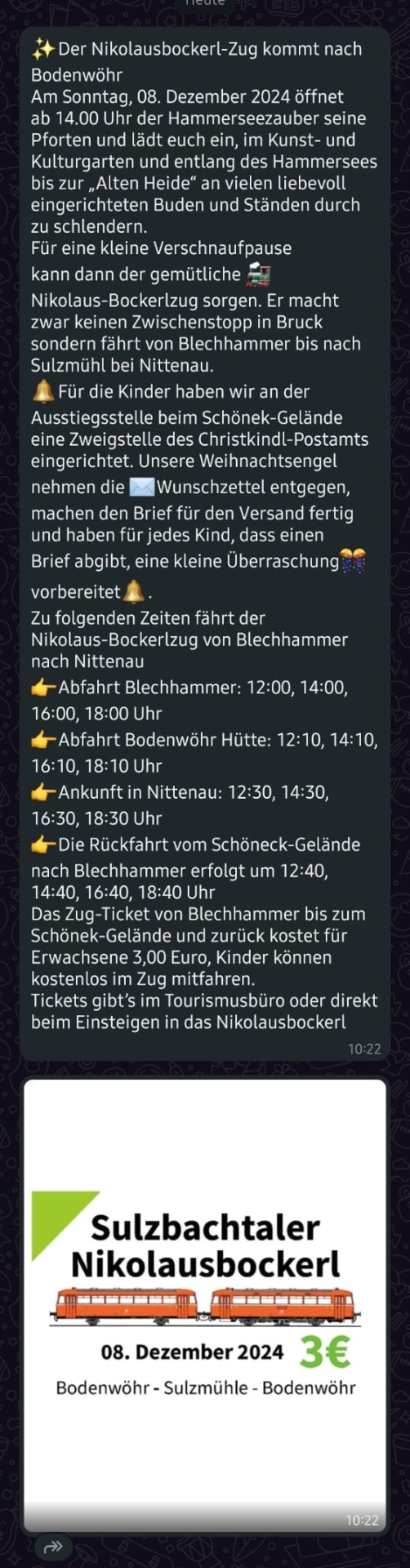 Info WeihnachtsbockerlZug