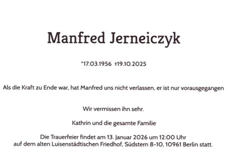 Trauerfeier Jerneiczyk