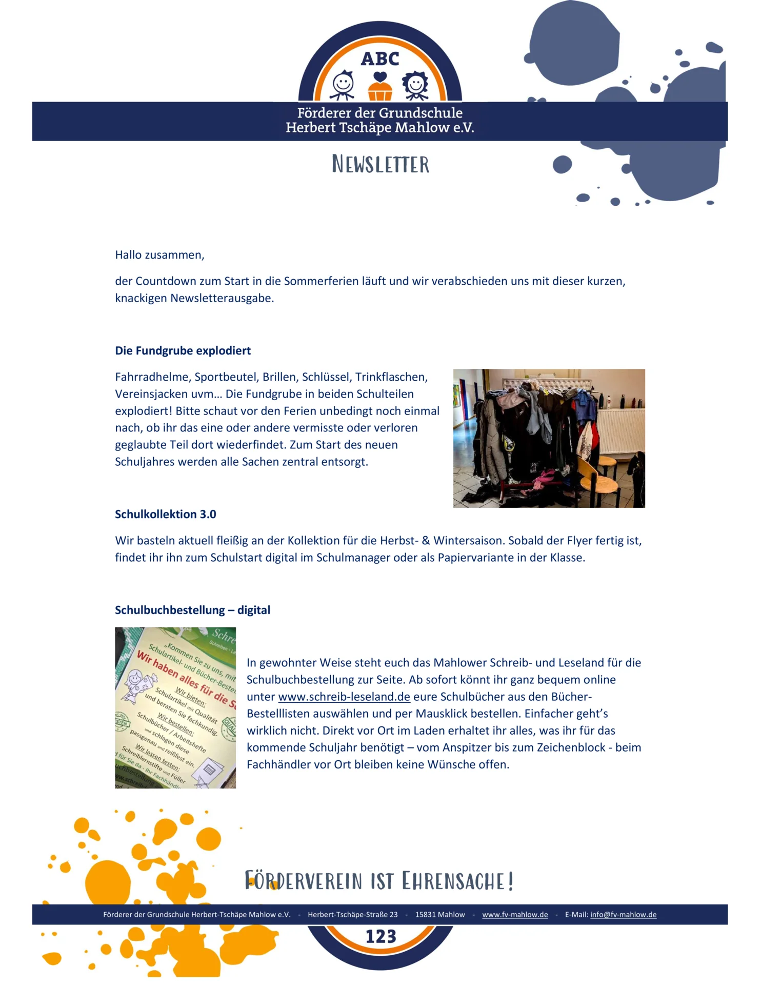 Newsletter Juli 2025 Förderverein
