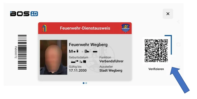 Digitaler Dienstausweis - Ansicht