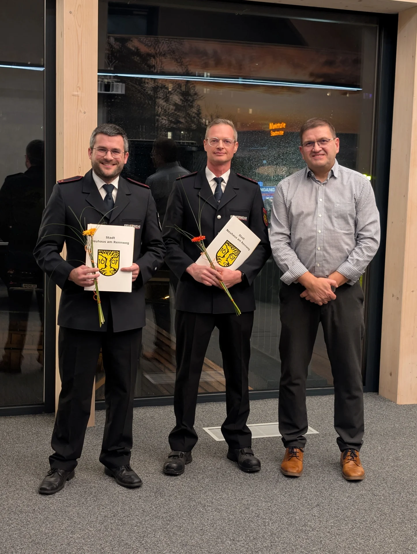 Wehrführer Sascha Greiner-Adam und sein Stellvertreter Thomas Winter