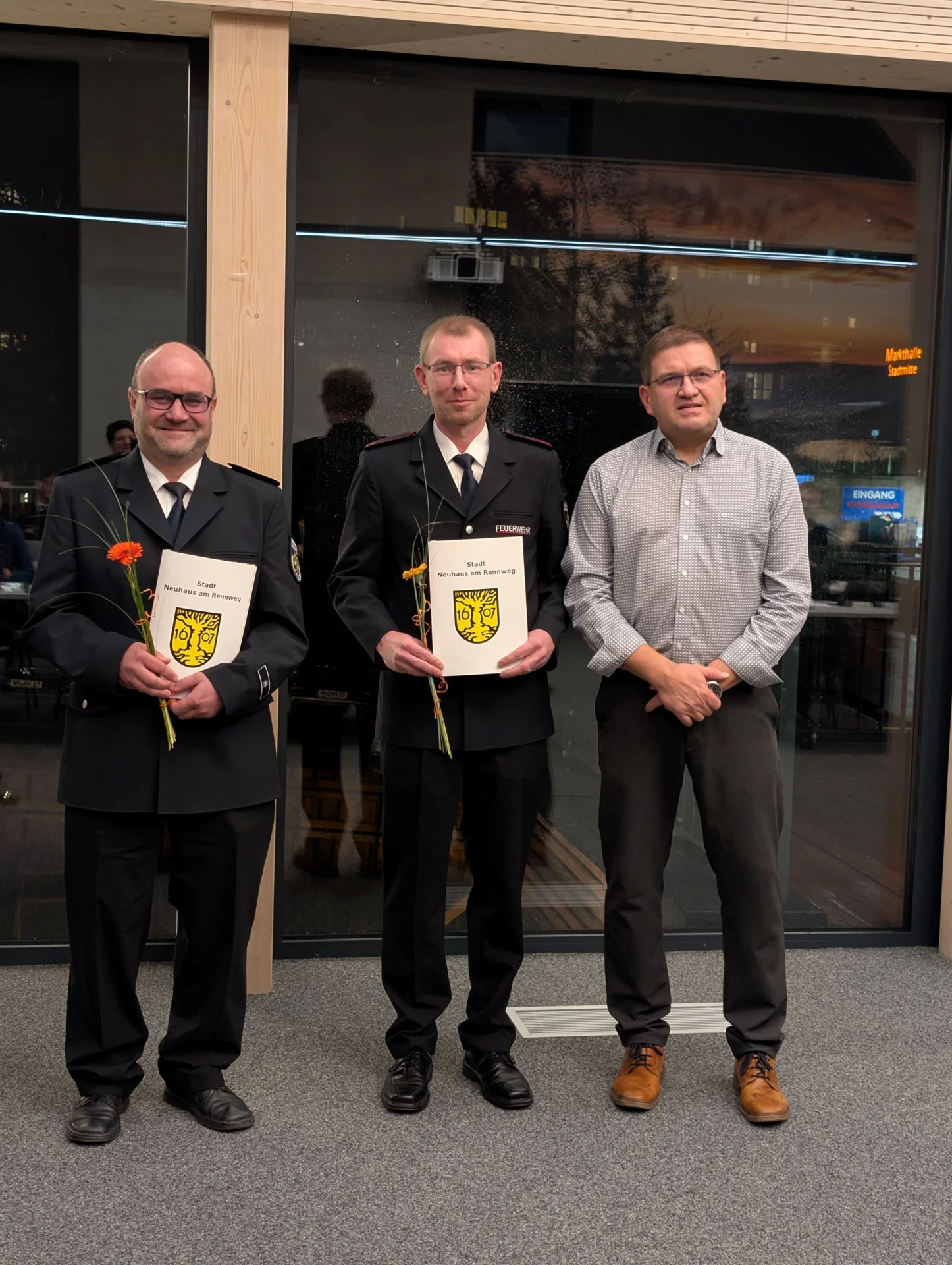 Wehrführer Mirko Jakob und sein Stellvertreter Sven Triebel