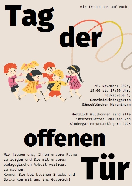 Tag der offenen Tür Kindergarten 