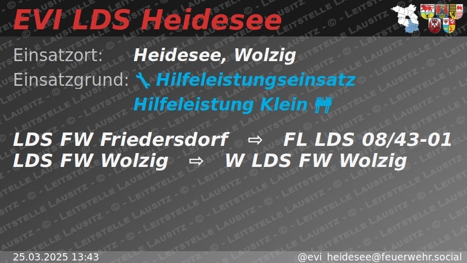 Evi-Meldung zum Einsatz