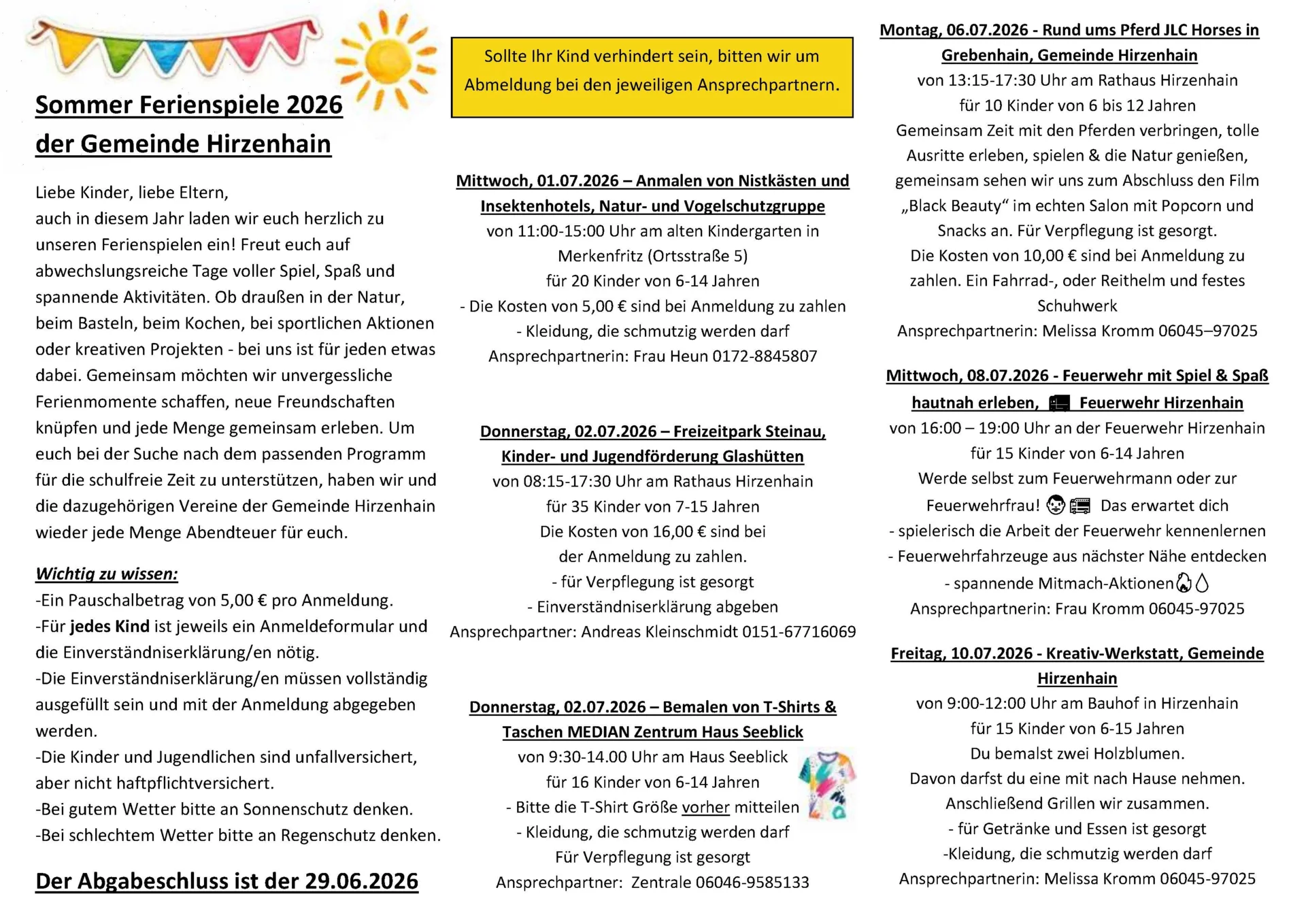 Programm Ferienspiele
