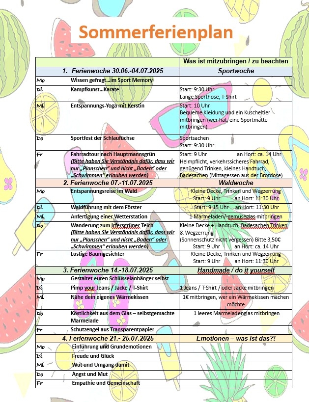 Sommerferienplan 1