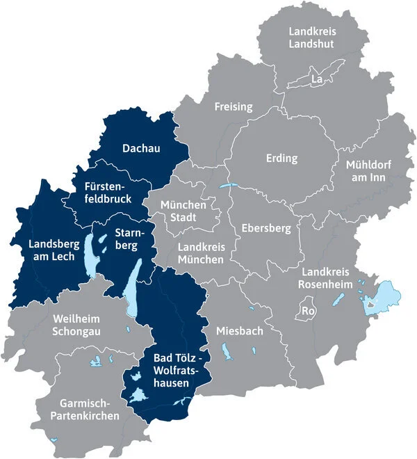 MVV teilnehmende Landkreise
