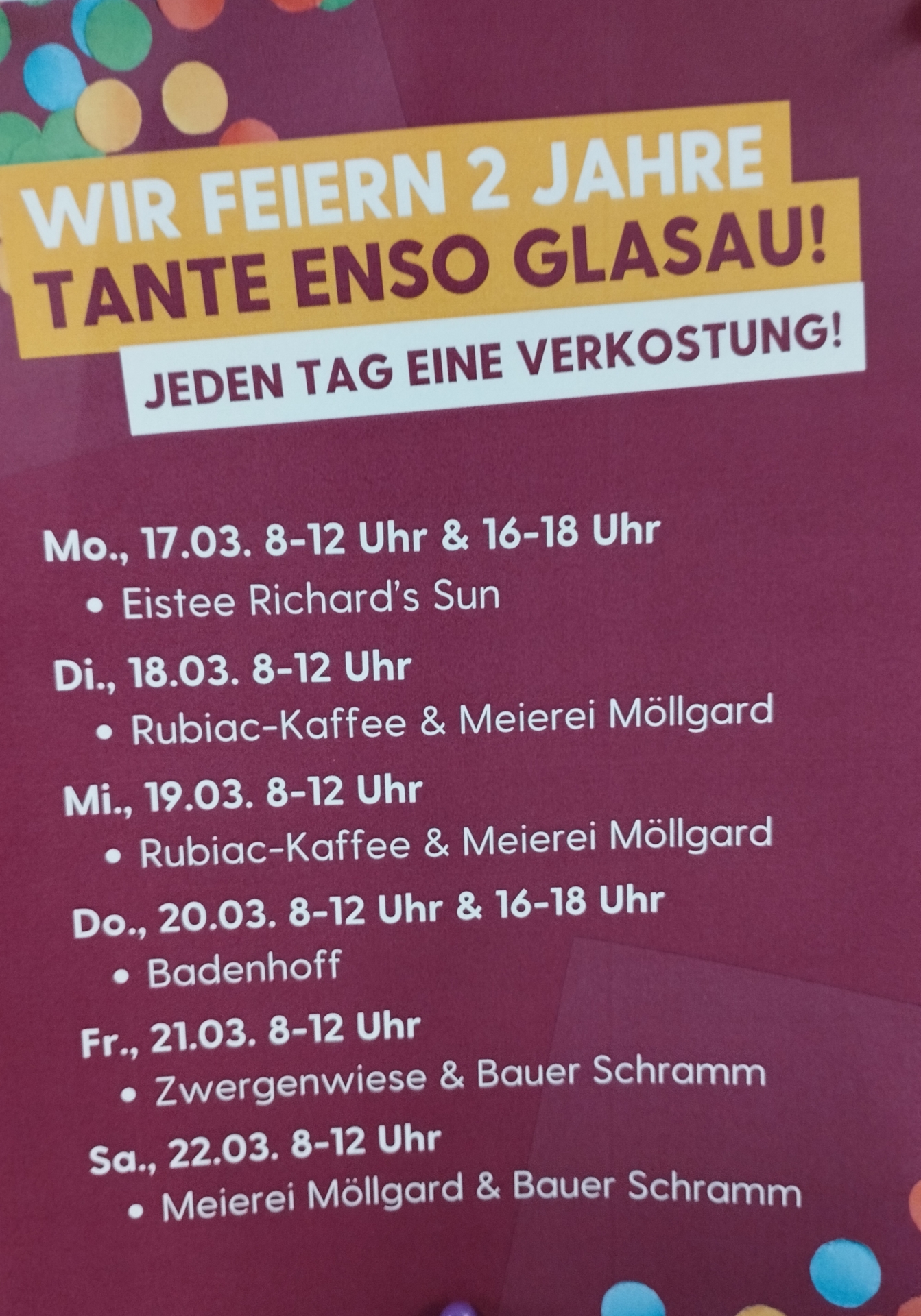 Geburtstagsangebote "Tante Enso"