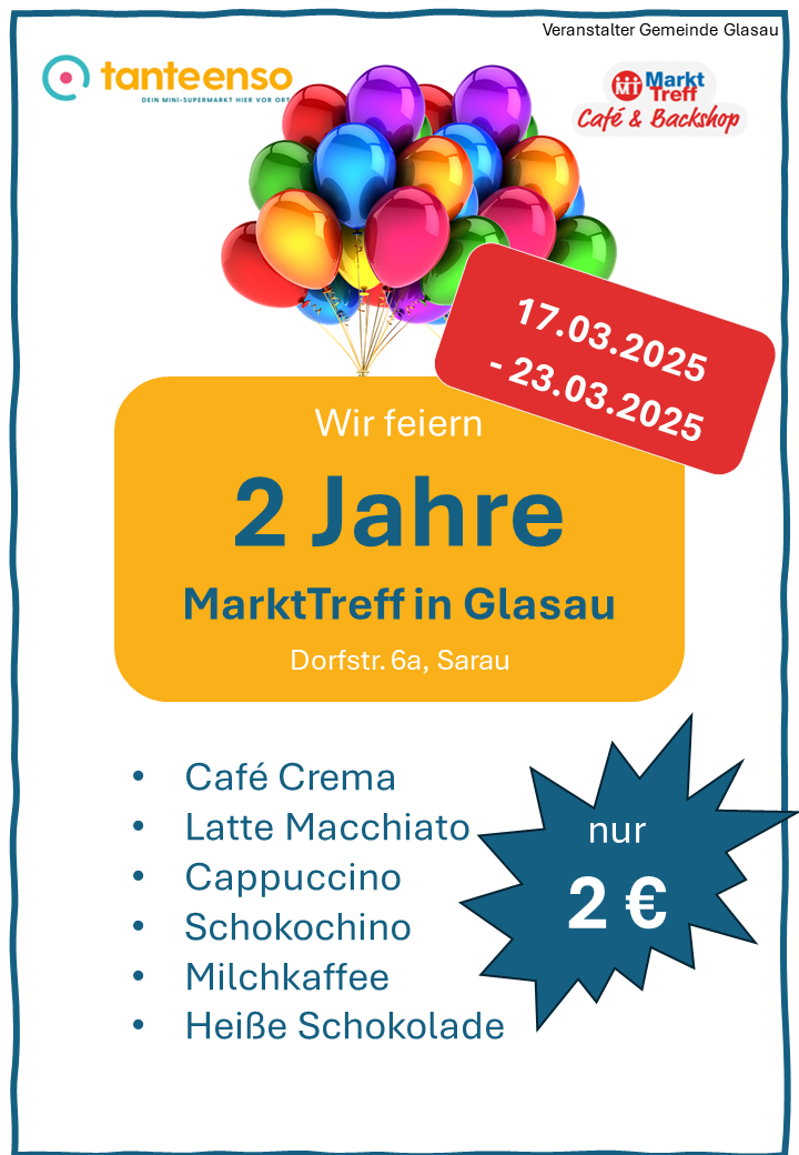 Kaffeespezialität Aktion 2. Geburtstag