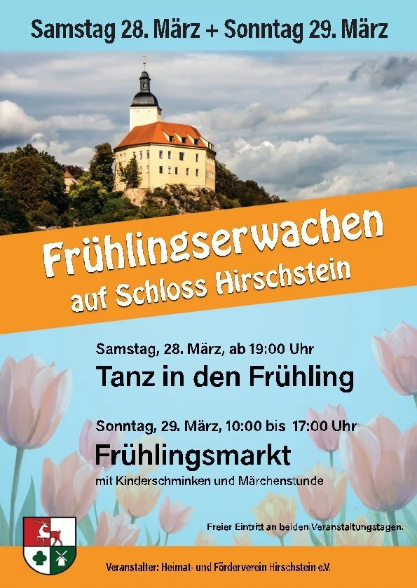 Plakat Frühlingserwachen auf Schloss Hirschstein
