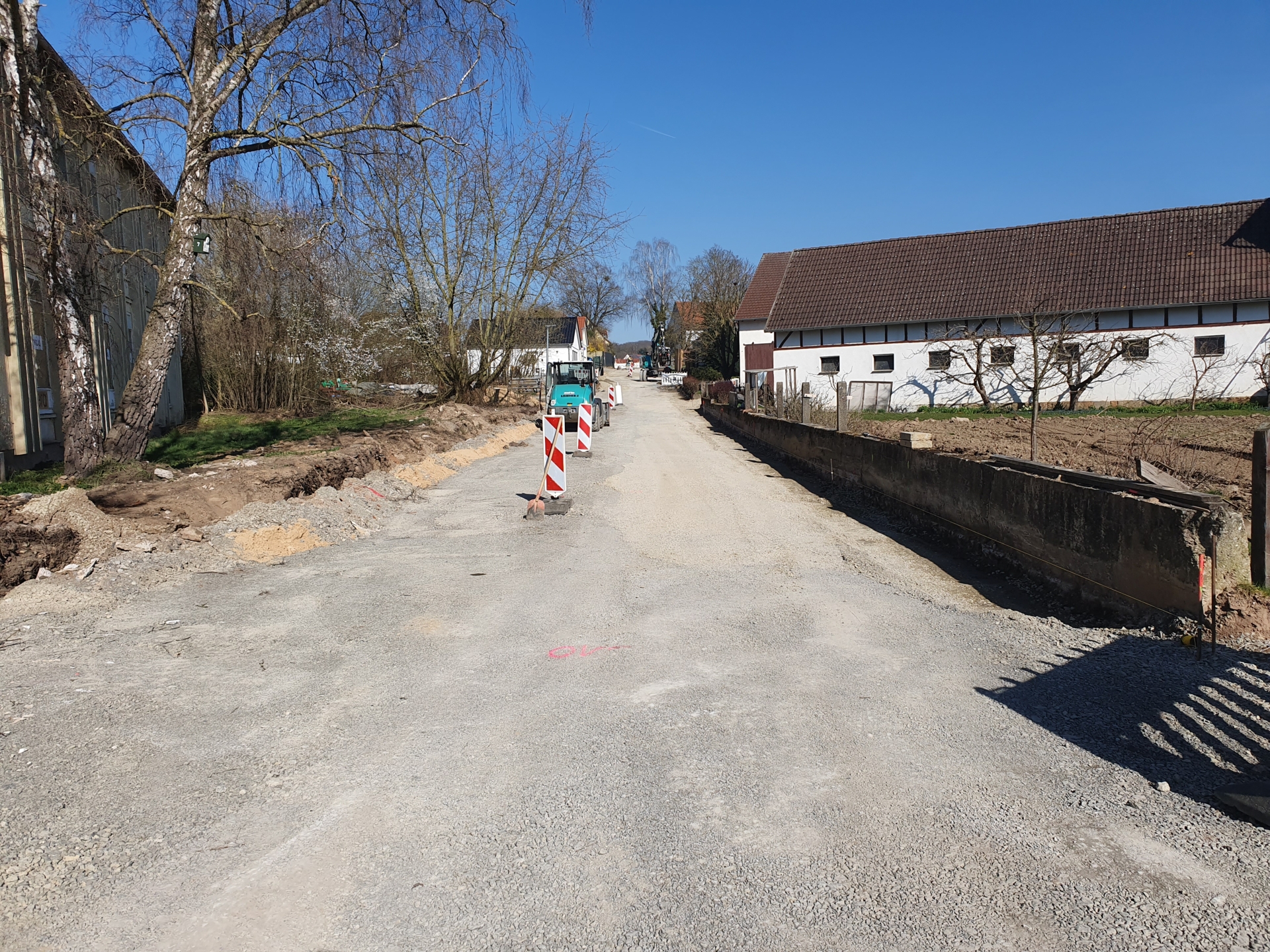Aktueller Stand im 1. Bauabschnitt bei der Sanierung der Schlesischen Straße